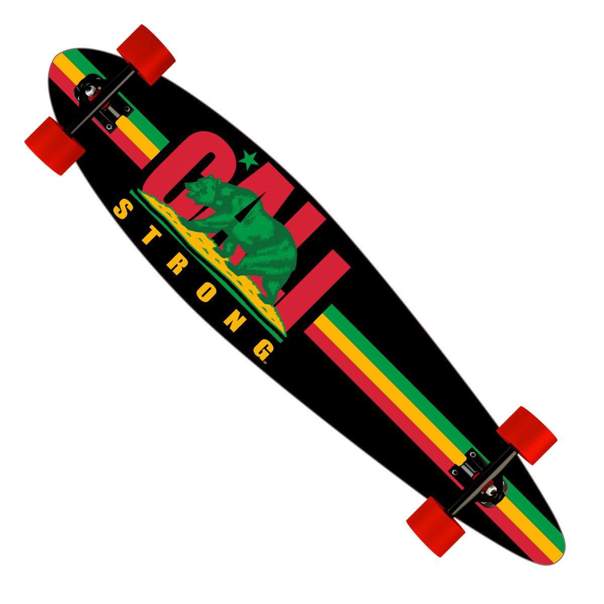 CALI Strong Original Rasta Longboard Pintail Complete - Longboard Pintail - Image 1 - CALI Strong