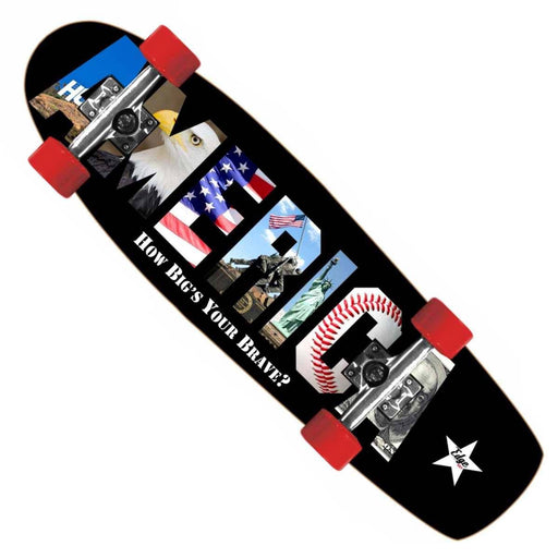 How Big's Your Brave AMERICA Skateboard Cruiser Complete 8.2" x 28.5" - Cruisers - CALI Strong