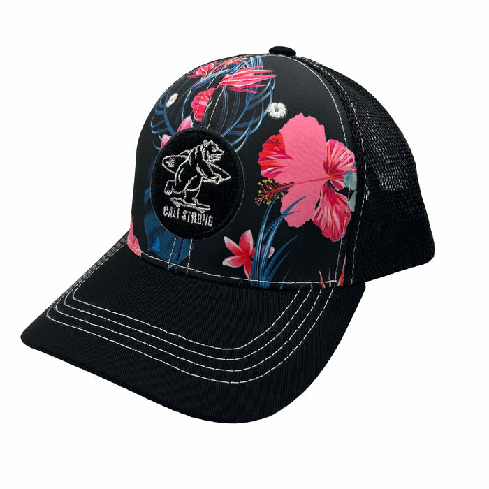 CALI Strong Floral Tactical Trucker Hat Morale Patch - Headwear - CALI Strong