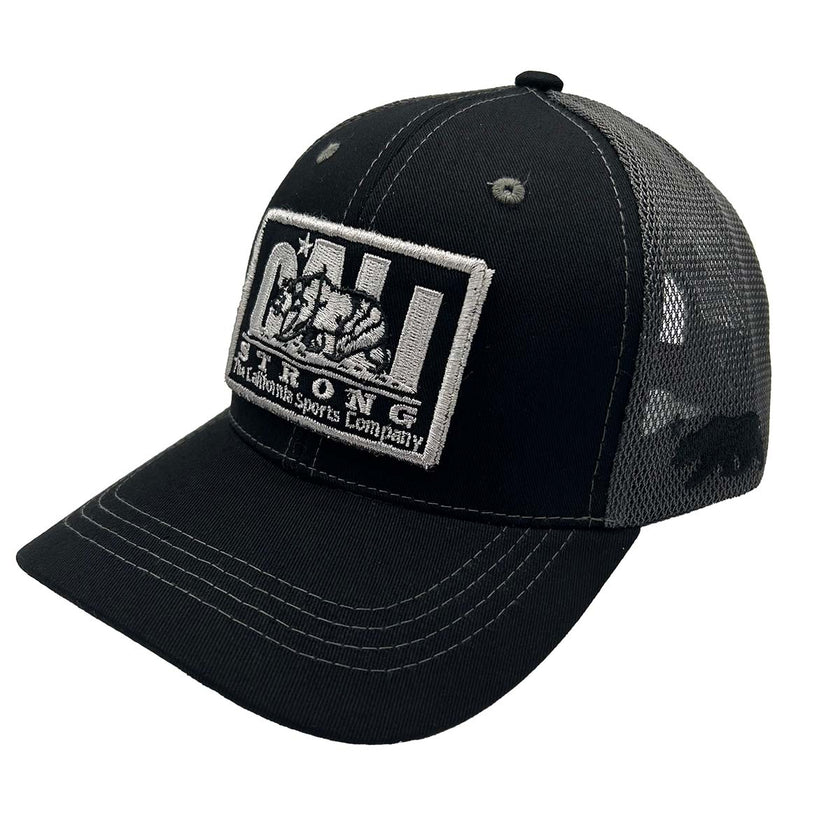 CALI Strong Original Tactical Trucker Hat Morale Patch Black Grey - Headwear - Image 1 - CALI Strong