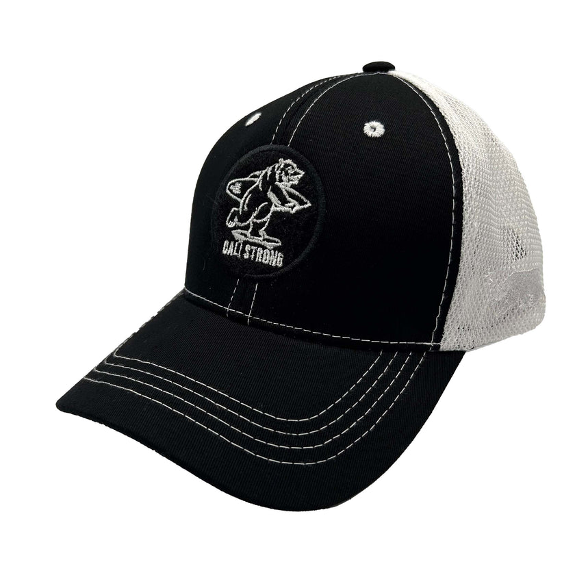 CALI Strong Classic Tactical Trucker Hat Morale Patch Black White - Headwear - Image 2 - CALI Strong