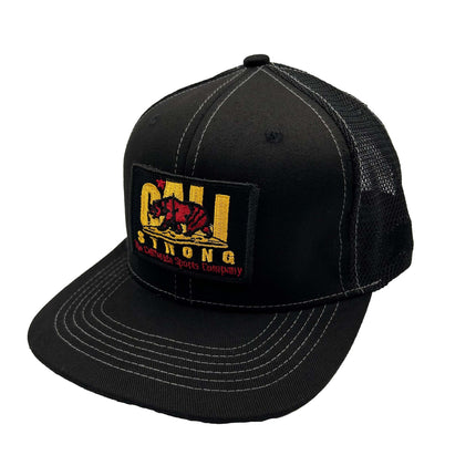 CALI Strong Original Tactical Trucker Hat Flat Bill Morale Patch Trojan - Headwear - Image 1 - CALI Strong