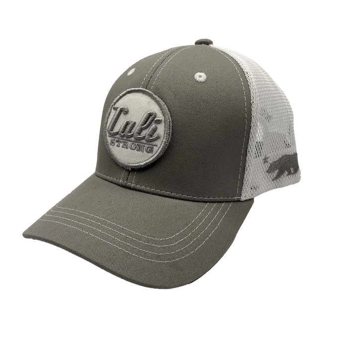 CALI Strong Car Logo Tactical Trucker Hat Morale Patch Grey White - Headwear - CALI Strong