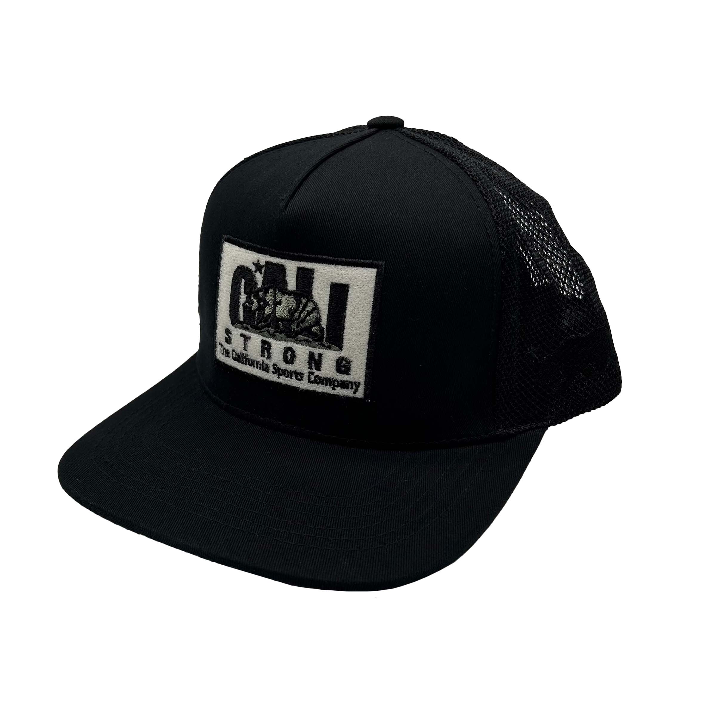 CALI Strong Original Tactical Trucker Hat Flat Bill Morale Patch Black Dark Grey - Headwear - Image 2 - CALI Strong