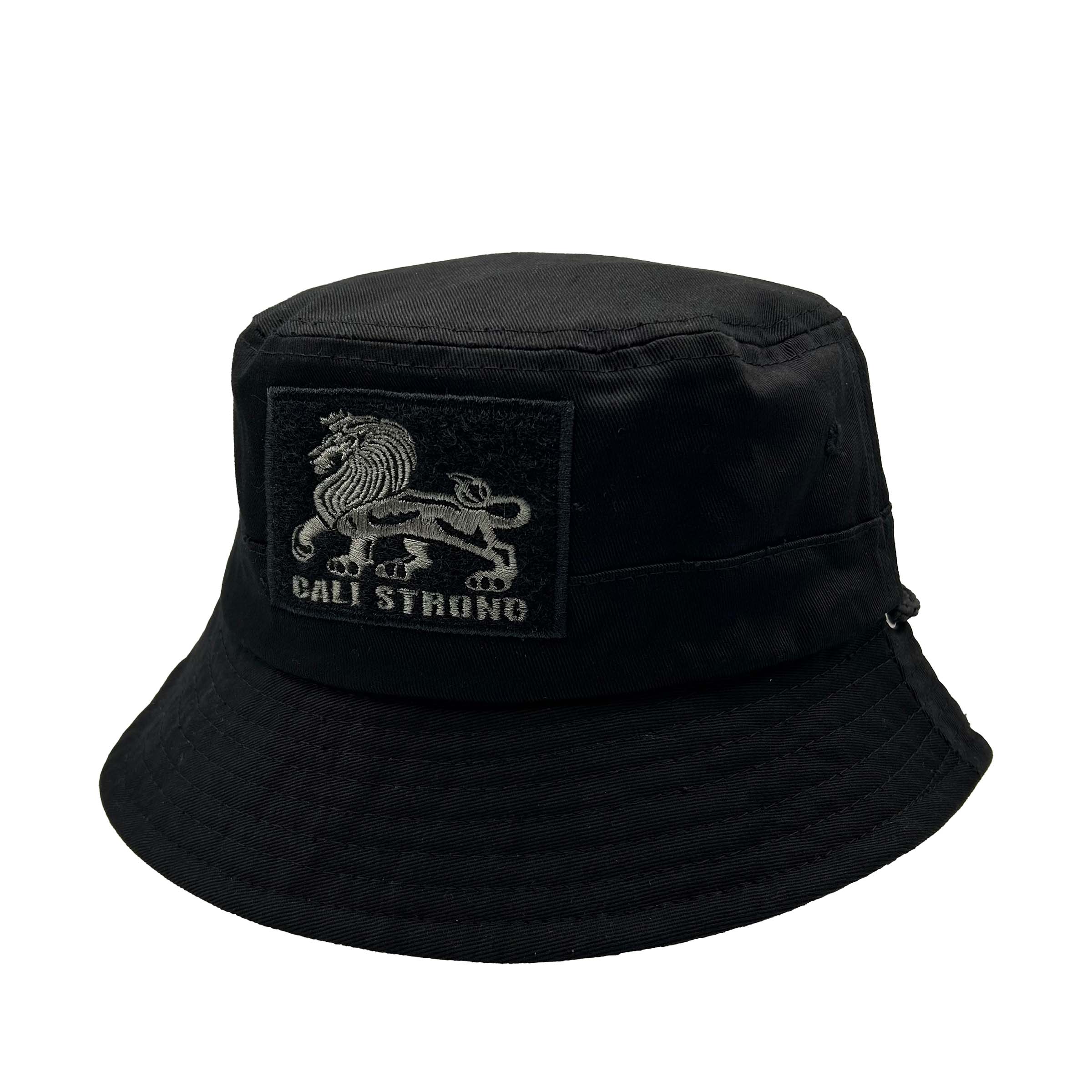 Cali Strong Leopard Reversible Black Bucket Hat Tactical Morale Patch L/XL / Black / Leopard