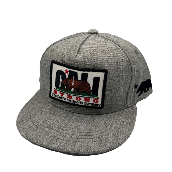 CALI Strong Original Tactical Hat Flat Bill Morale Patch Grey Heather Kids - Headwear - CALI Strong