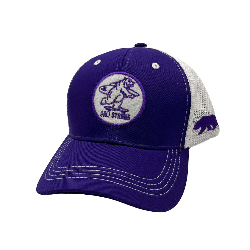 CALI Strong Classic Tactical Trucker Hat Morale Patch Purple Gold - Headwear - Image 2 - CALI Strong