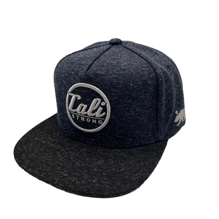 CALI Strong Classic Flat Bill Snapback Navy Heather Silver - Headwear - Image 1 - CALI Strong
