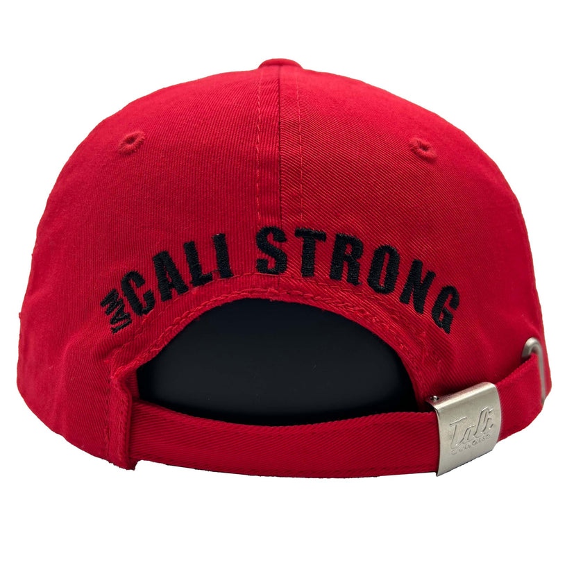 I am CALI Strong Dad Hat Red Black - Headwear - Image 2 - CALI Strong