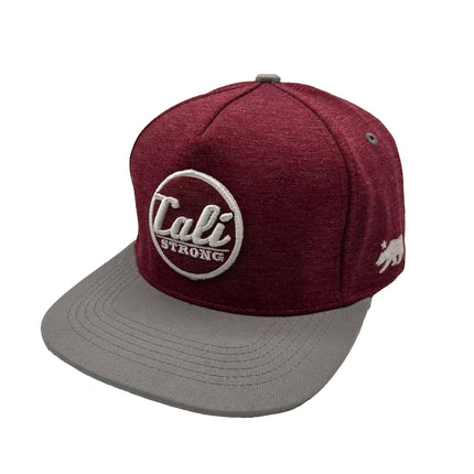 CALI Strong Classic Tactical Hat Flat Bill Morale Patch Burgundy Heather White - Headwear - Image 1 - CALI Strong