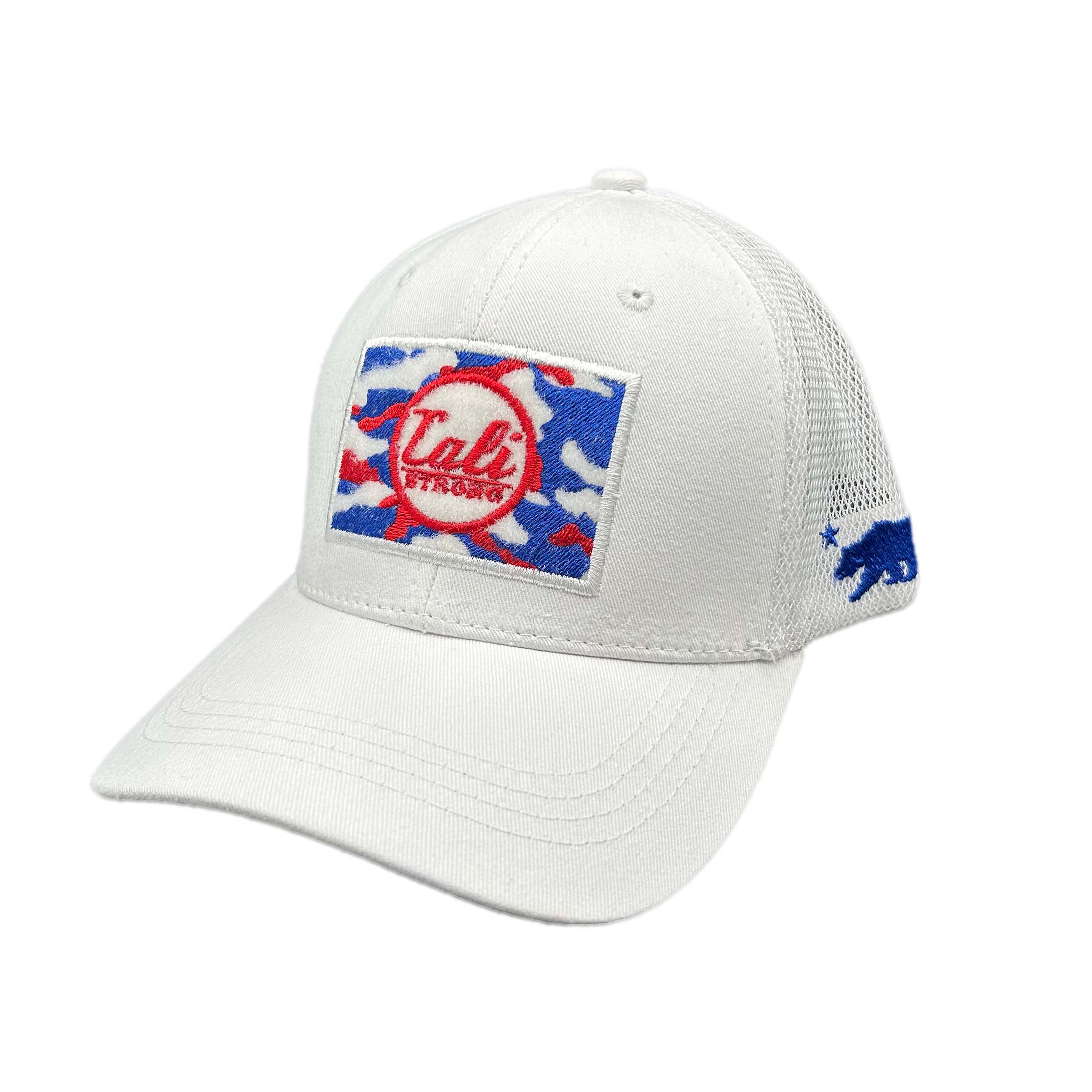 Andre Reed Foundation Tactical Trucker Hat Morale Patch White Blue - Headwear - Image 2 - CALI Strong