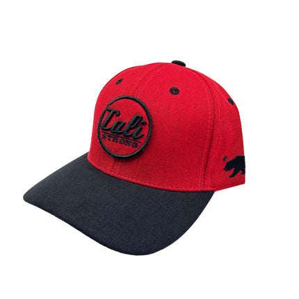 CALI Strong Classic Tactical Hat Curved Brim Morale Patch Red Black - Headwear - Image 1 - CALI Strong