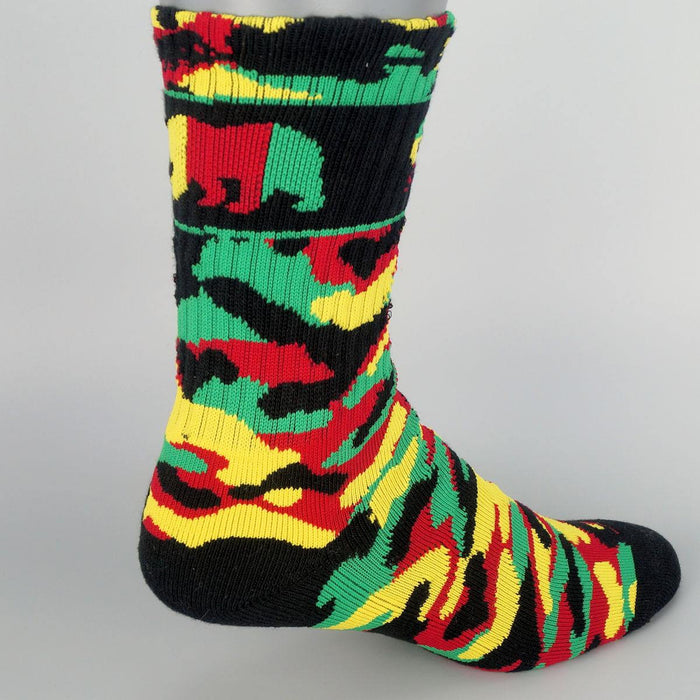 AF Rasta Camo Crew Socks - Socks - CALI Strong