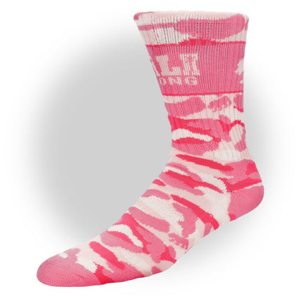 CALI Strong Urban Pink Camo Athletic Crew Socks - Socks - Image 1 - CALI Strong