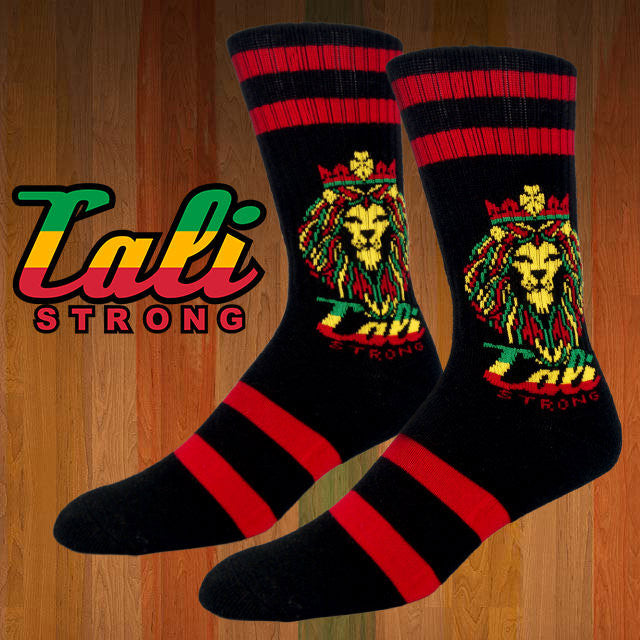 CALI Strong King Rasta Athletic Crew Socks - Socks - Image 4 - CALI Strong