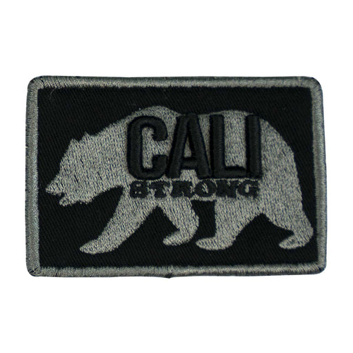 CALI Strong Bear Black Grey 3D Embroidered Hook-and-Loop Morale Patch - Patches - CALI Strong