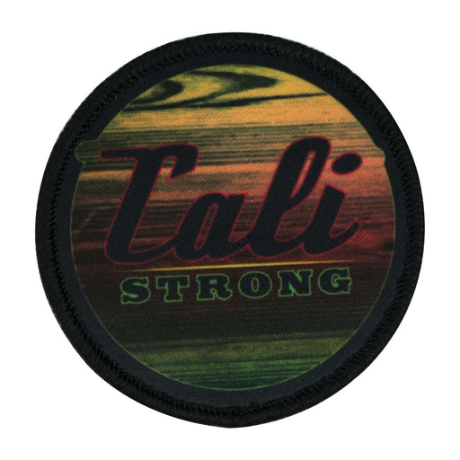 CALI Strong Wood Grain Red Black Green Round Sublimated Hook-and-Loop Morale Patch - Patches - CALI Strong