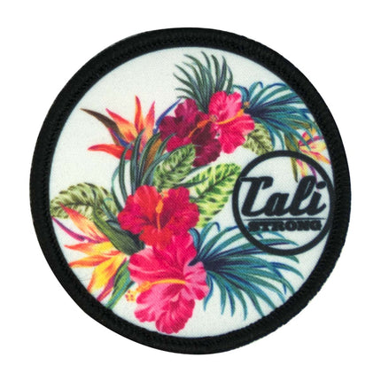 CALI Strong Flowers White Round Hook-and-Loop Morale Patch - Patches - Image 1 - CALI Strong