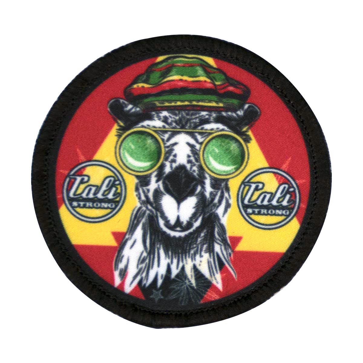 CALI Strong Camel Sun Glasses Red Gold Green Round Hook-and-Loop Morale Patch - Patches - Image 1 - CALI Strong