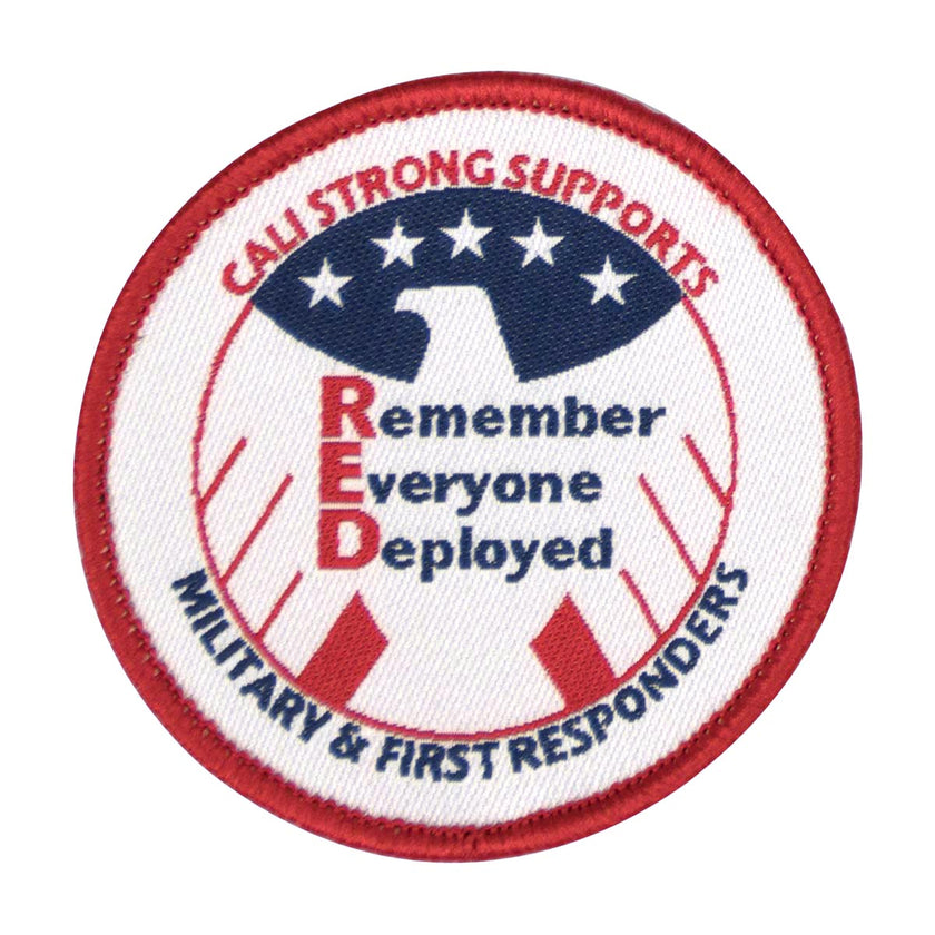 CALI Strong RED Round Hook-and-Loop Morale Patch - Patches - Image 1 - CALI Strong