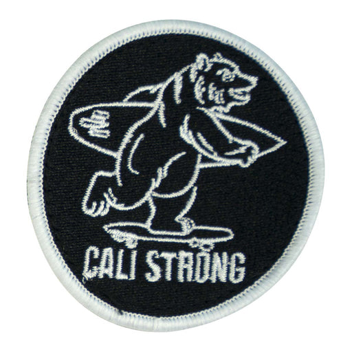 CALI Strong Bear Black White Round Embroidered Hook-and-Loop Morale Patch - Patches - CALI Strong