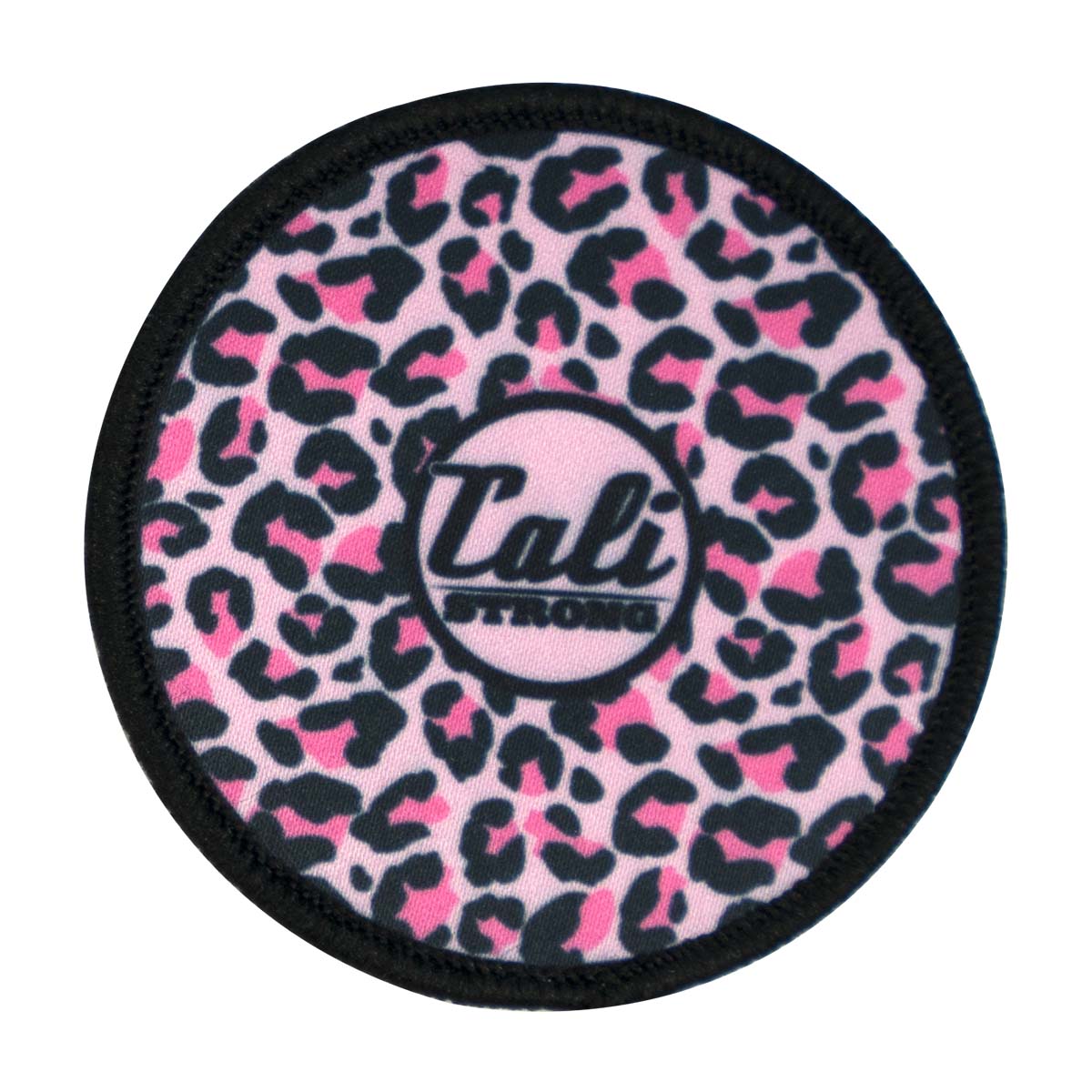 CALI Strong Pink Cheeta Round Hook-and-Loop Morale Patch