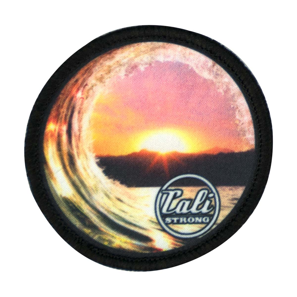 CALI Strong Sunset Wave Round Hook-and-Loop Morale Patch