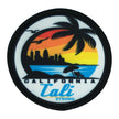 CALI Strong California Sunset Palm Tree Beach Round Sublimated Hook-and-Loop Morale Patch - Patches - Image 1 - CALI Strong