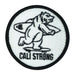 CALI Strong Bear White Black Round Embroidered Hook-and-Loop Morale Patch - Patches - CALI Strong