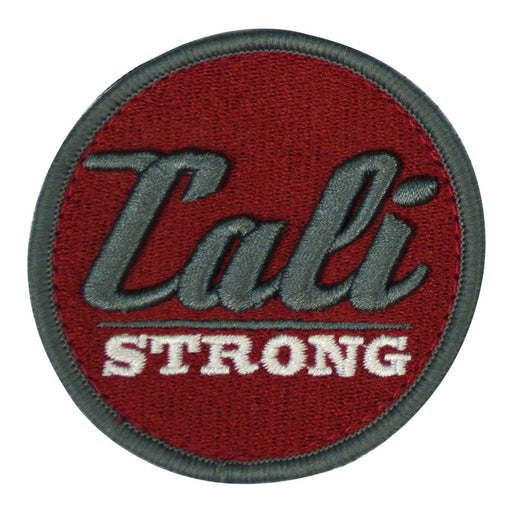 CALI Strong Grey Maroon White Round 3D Embroidered Hook-and-Loop Morale Patch - Patches - CALI Strong