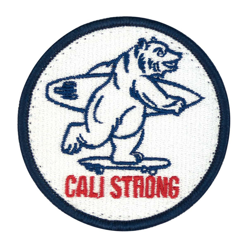 Cali Strong CALI Strong Bear Blue White Red Round Hook-and-Loop Morale Patch