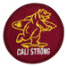 CALI Strong Bear Maroon Gold White Round Embroidered Hook-and-Loop Morale Patch - Patches - CALI Strong