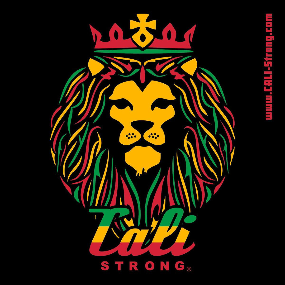 CALI Strong King Rasta Sticker 4 inch Square Vinyl Decal - Stickers - Image 1 - CALI Strong