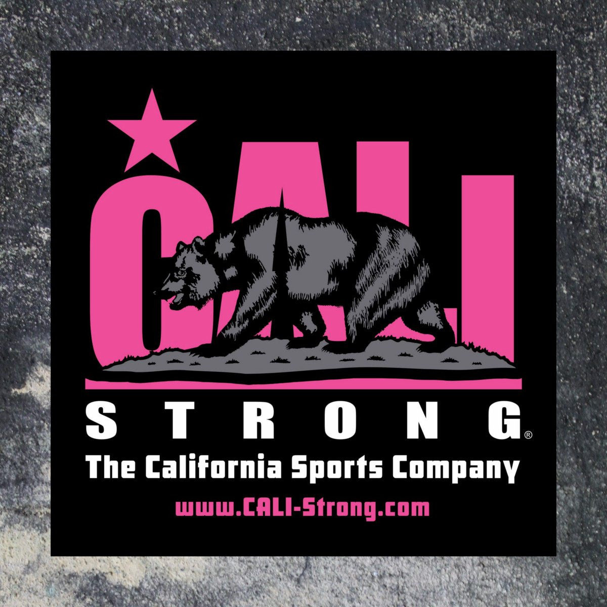 Cali Strong CALI Strong Pink Sticker 4 inch Square Vinyl Decal